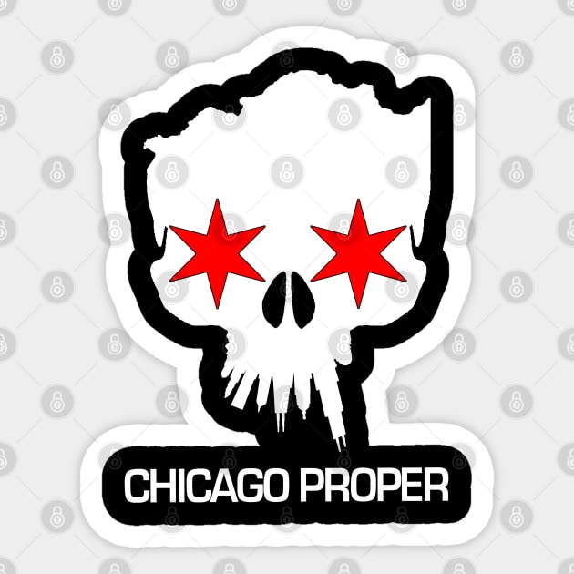 Chicago Proper White Skull Sticker by Chicago Proper